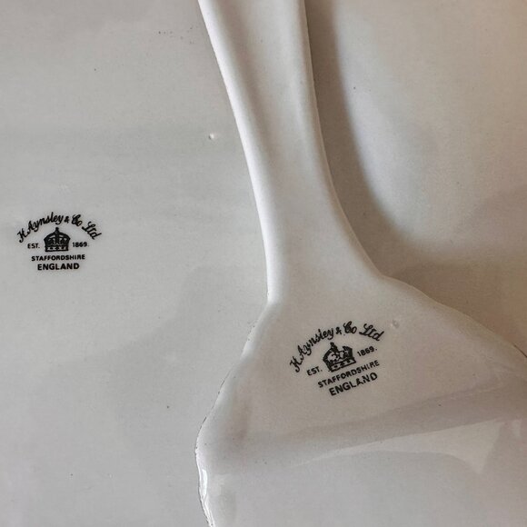 Aynsley Red Rose Cake Plate and Server Set Staffordshire England Vintage Gold - Picture 3 of 6